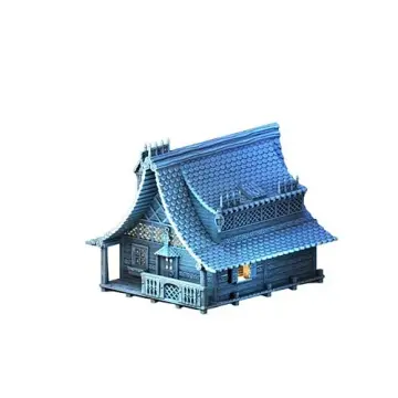 Alpine Bungalow 28mm 3D printed medieval fantasy town terrain, 3D render, front view