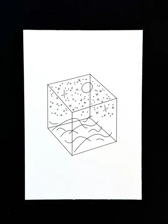 Starry Night — 5x7" pen plot