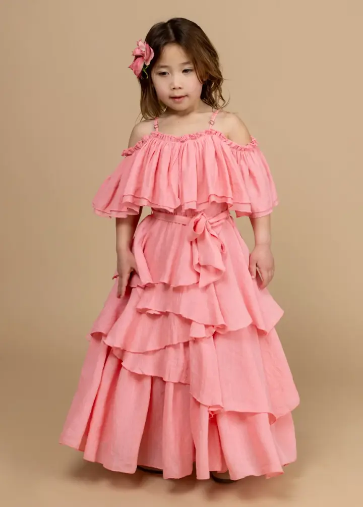 Litta Dress in Coral