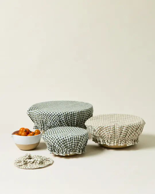 Farmhouse Gingham Bowl Cover Set