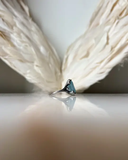 Cradled Sky // Silver + Moss Aquamarine
