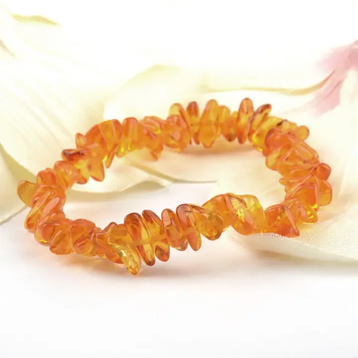 Amber Chips Stretch Cord Bracelet