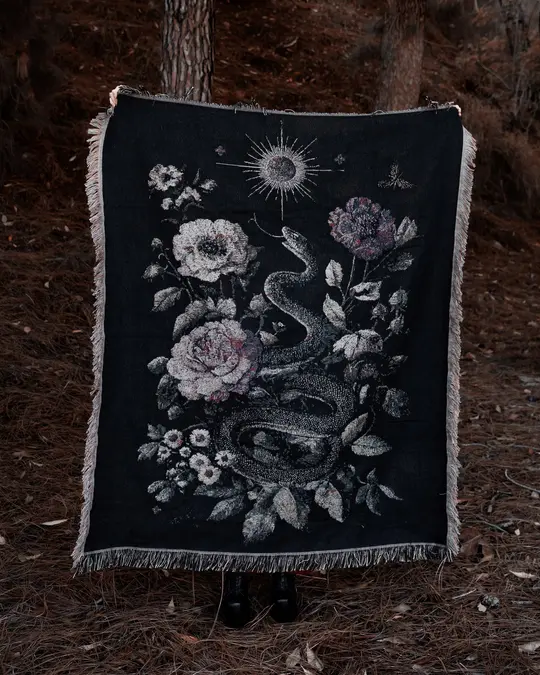'Thornbitten' Woven Tapestry Blanket