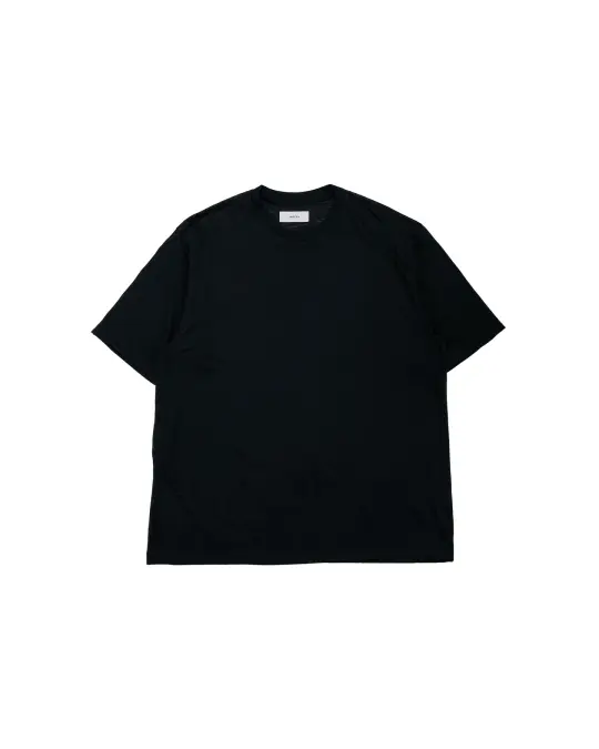 marka Crew Neck Tee Super120s Washable Wool Jersey Black