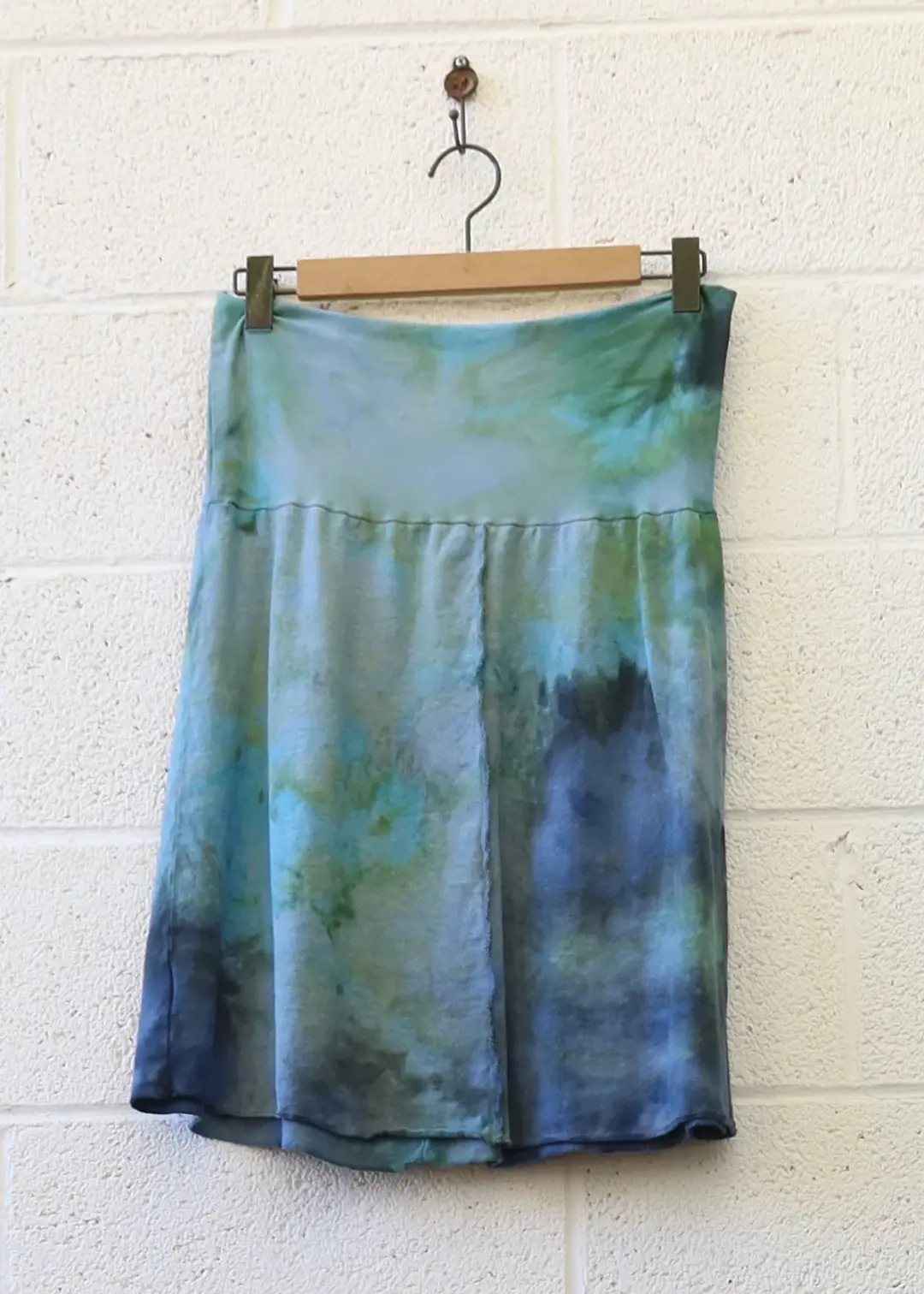 OOAK - Warrior Simplicity Short Skirt  / 2XL / Med Hemp/Organic Cotton / Ice Dye (167)