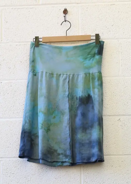 OOAK - Warrior Simplicity Short Skirt  / 2XL / Med Hemp/Organic Cotton / Ice Dye (167)