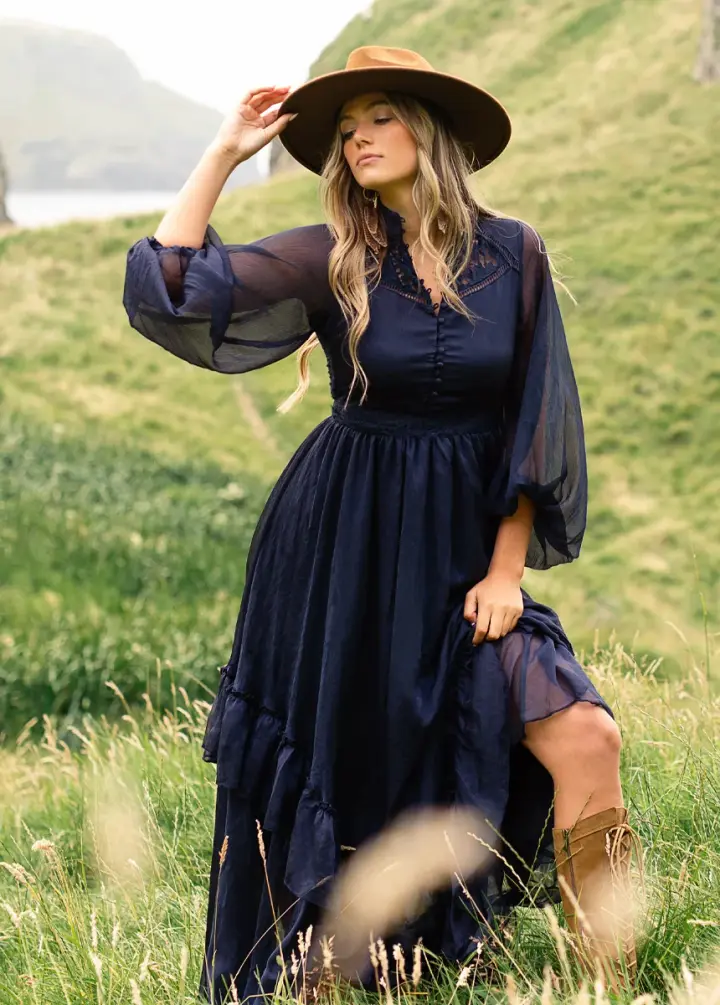 Kiyana Dress in Midnight Blue