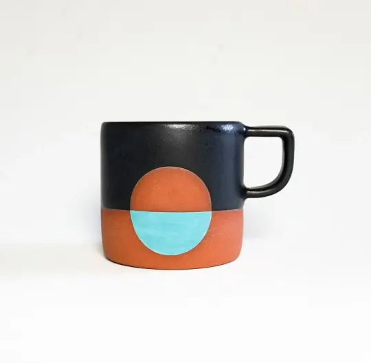 Black Full Moon Wolf Mug