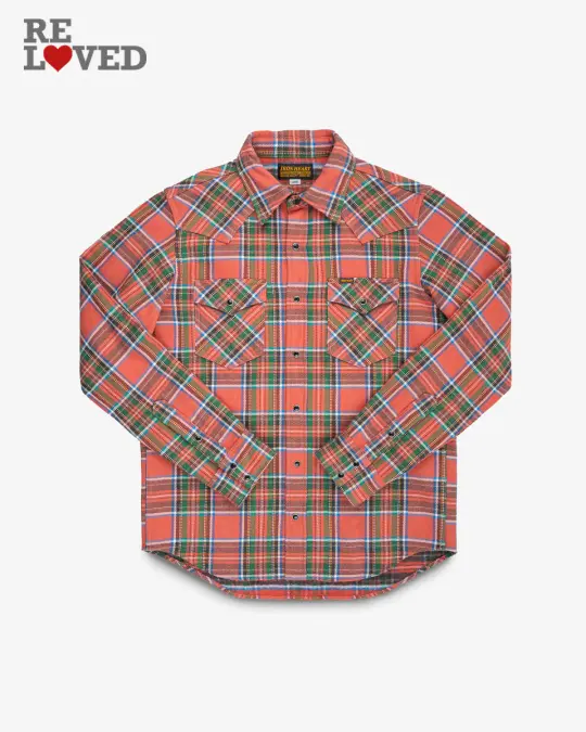 Ultra Heavy Flannel American Check Western Shirt - Red "The Watermelon Man" (IHSH-436-RED) Size Large