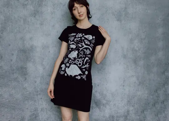 Nature Doodle Organic T-Shirt Dress
