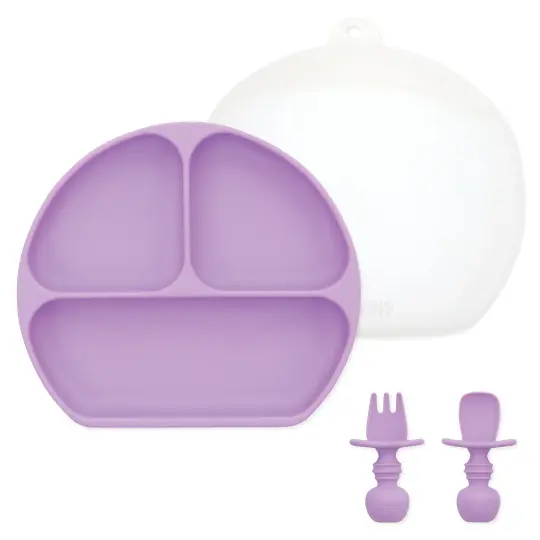 Grip Dish Essential Infant 4-Piece Mealtime Set: Lavender