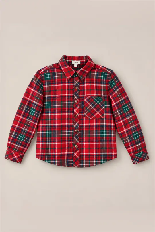 Boys John Shirt in Christmas Cheer Plaid