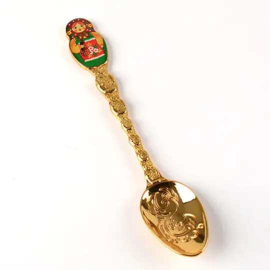 Matryoshka Souvenir Spoon - Gold Color