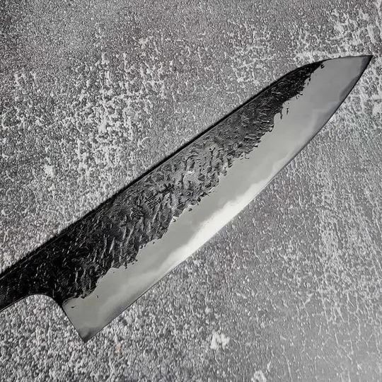 Kisuke Manaka Hon-Warikomi Kurouchi Tsuchime Blue #1  240mm Gyuto. Blade Only