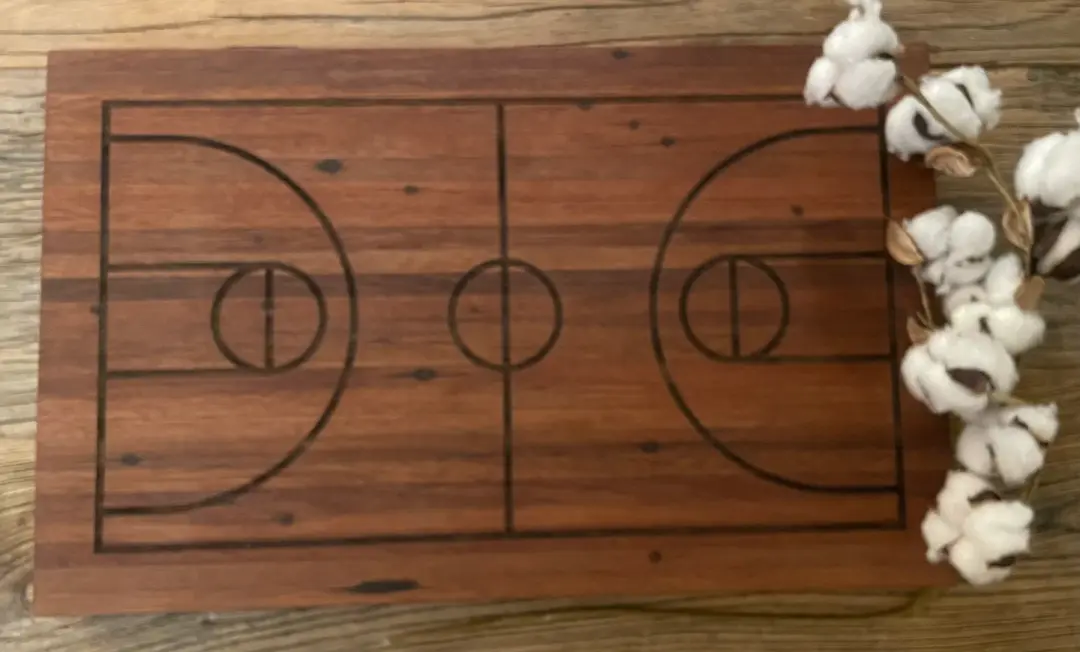 25M015 - Engraved Mixed Joined Mahogany Board - Reclaimed YMCA