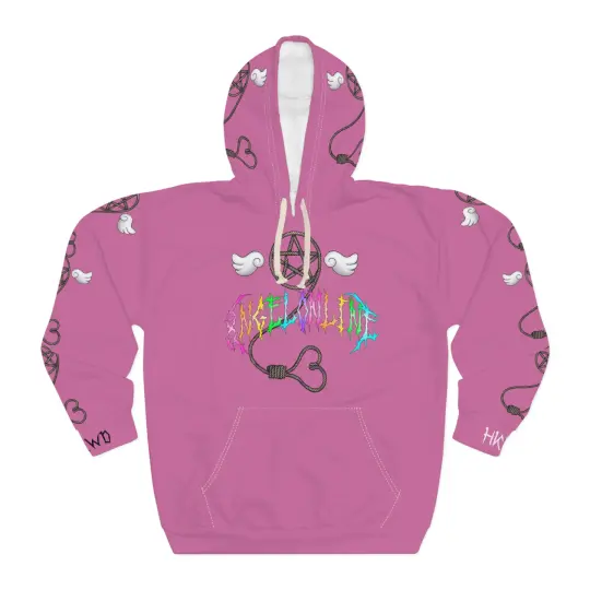 8ngelonline Desire Pullover All Over Print Hoodie Pink