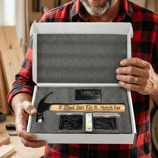 Personalized Hammer Gift Set – Engraved Tool for Dad Grandpa Groomsmen and Handymen