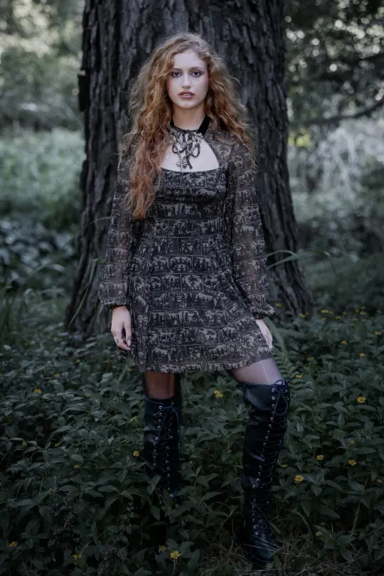 Witches History Shrug Bishop Dress