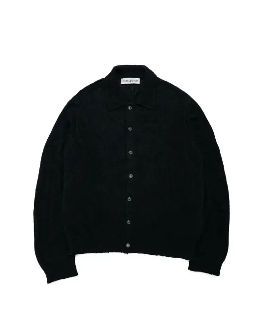 Our Legacy Evening Polo Black Fuzzy Alpaca