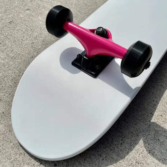 White Complete Skateboard w/ Pink Trucks