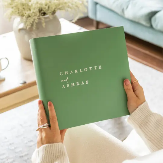 Personalised Leather Photo Album Featuring Two Names