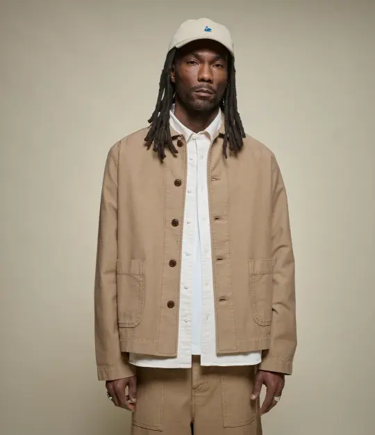 Cropped Sateen Cotton Worker's Jacket
