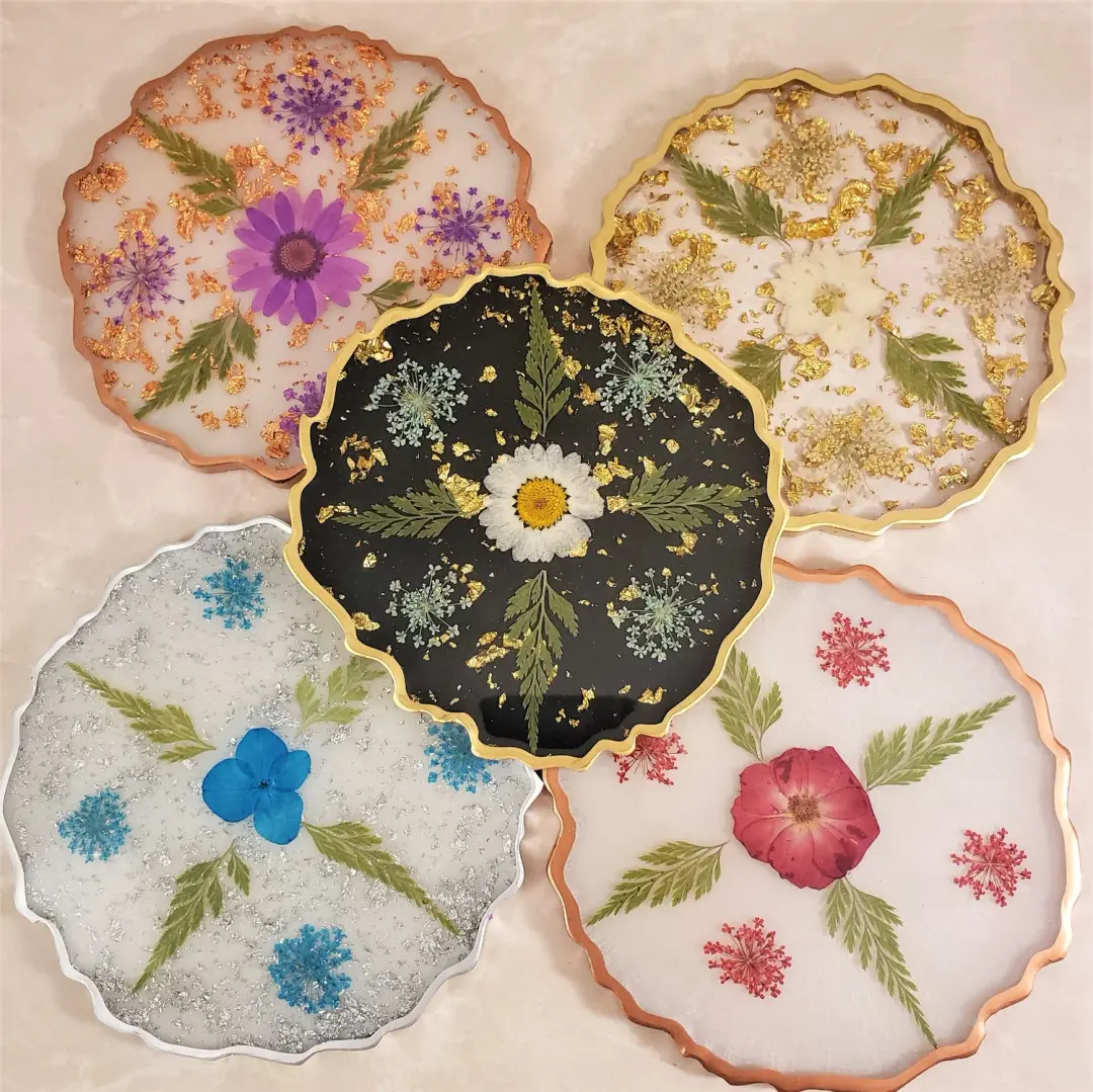 Custom resin Flower Coasters