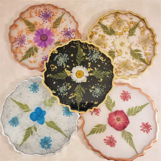 Custom resin Flower Coasters