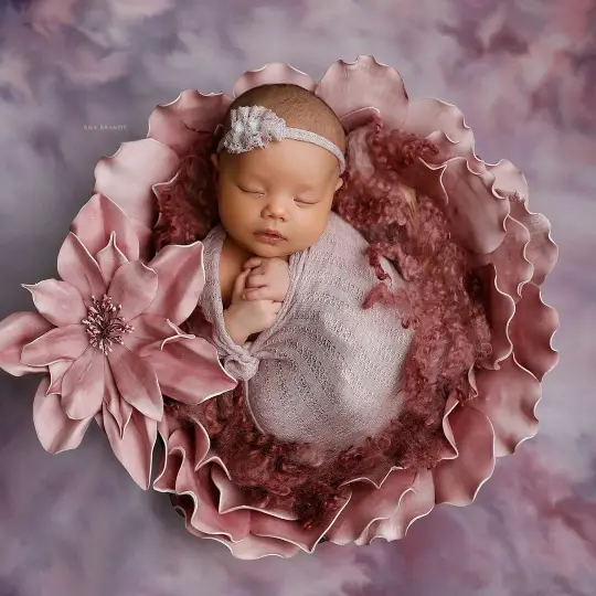 Round Curly Blanket - Mauve color