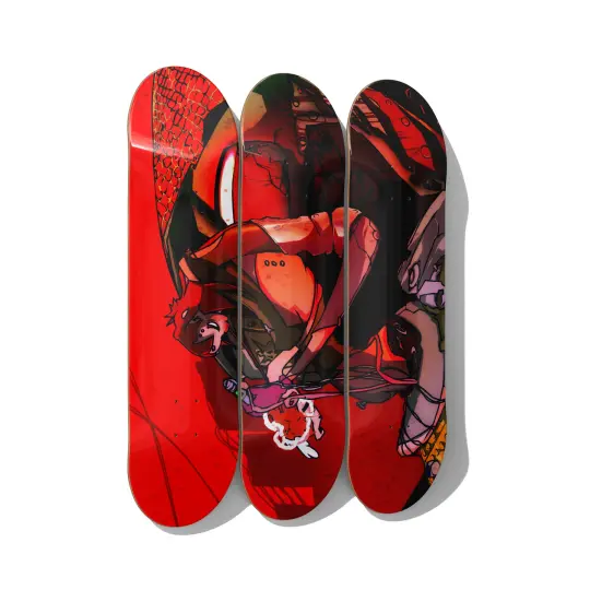 Inked & Outed Triptych Skateboard Deck Wall Art Set