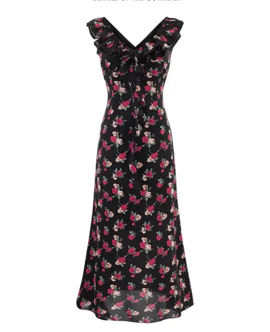 French floral v-neck dress 2025 new waist high-end long dress R2587