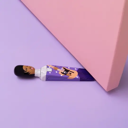 Door Stop 'The Purple One' Hand Painted Wood