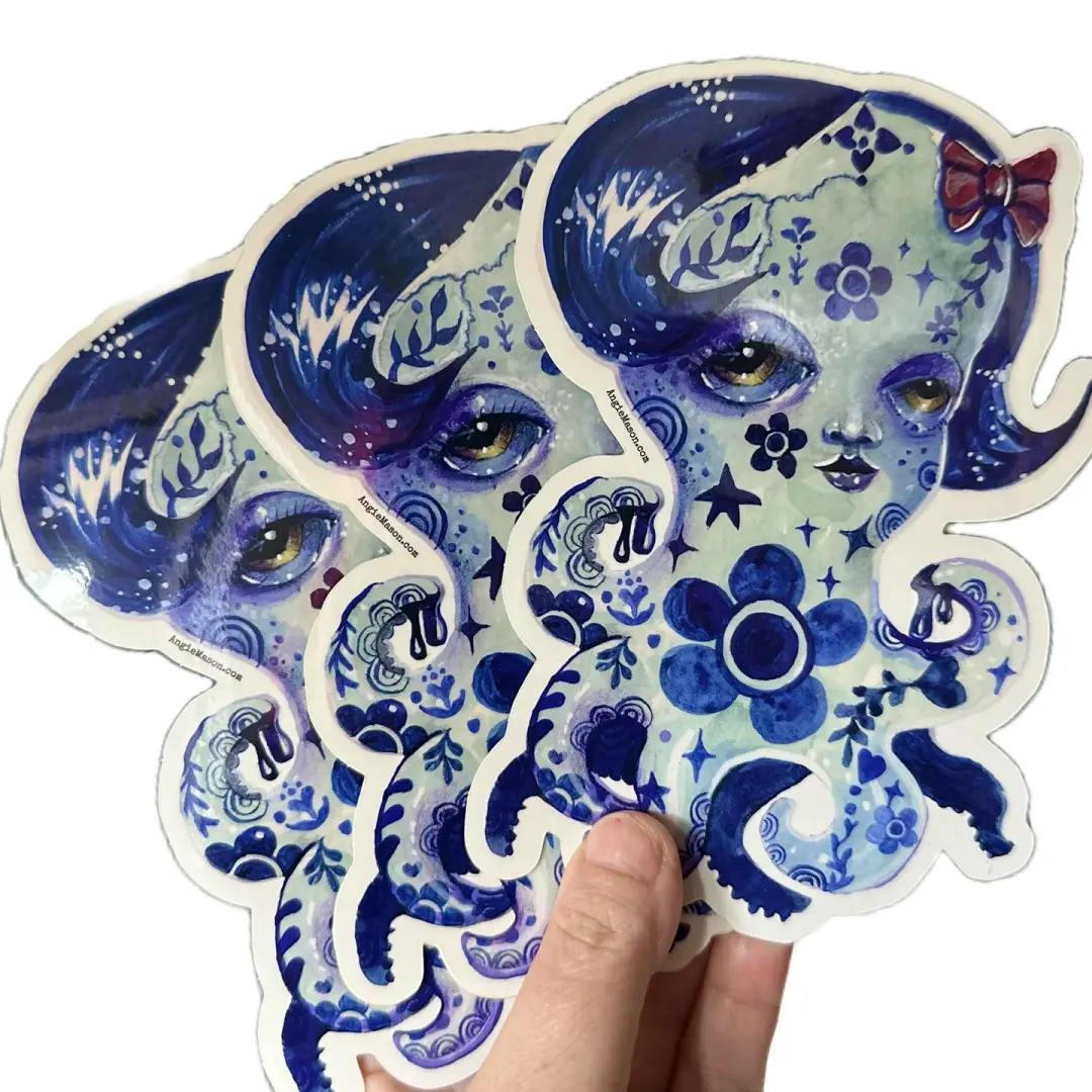 Octopus Girl (Delft Series) Ltd Ed. Large 4x6 Sticker