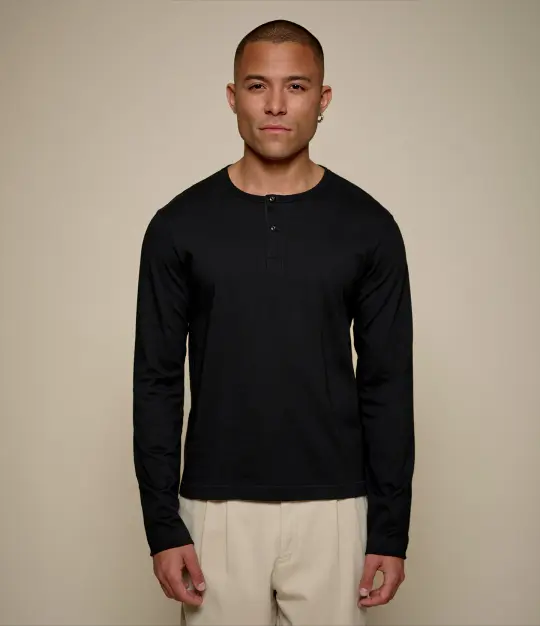 2M16LS Cropped Mid-Century Machine Refined Fit Henley