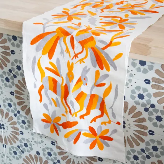 Otomí Hand-Embroidered Table Runner