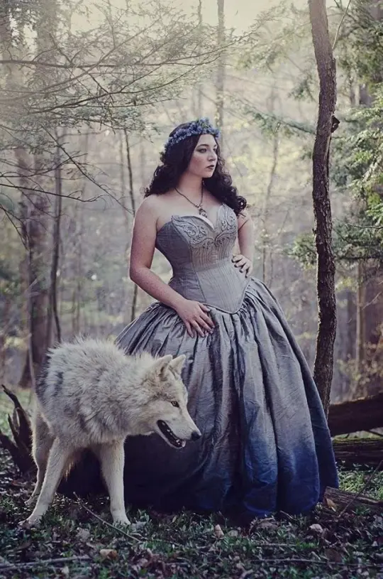 Silver Ombre Wolf Fairy Wedding Dress