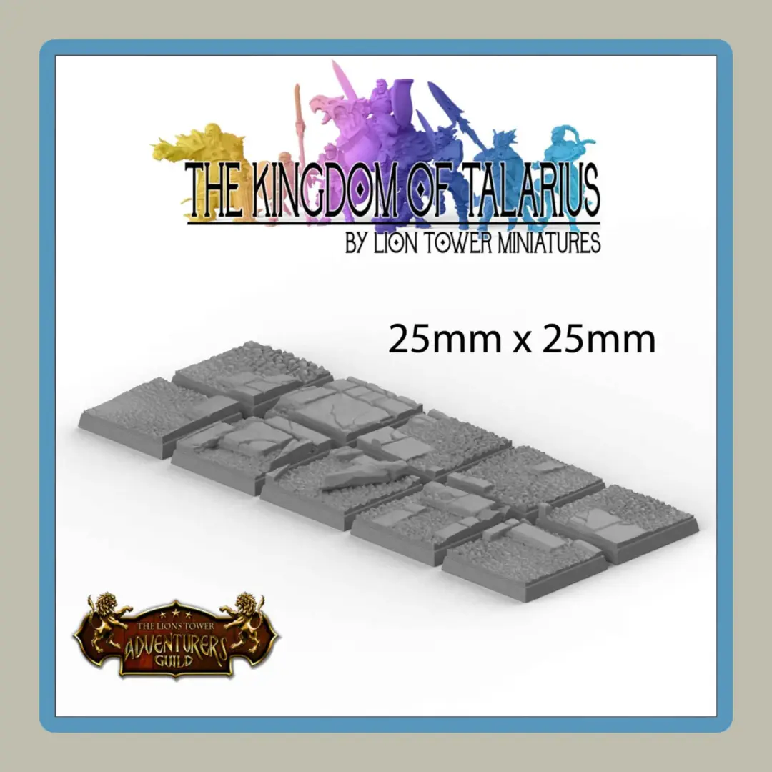 25mm Square Bases 10 Pack