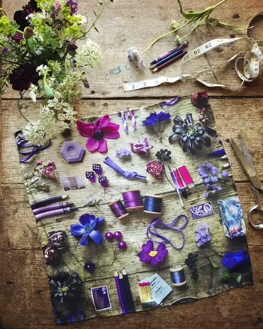 ALL THE PURPLES...100% SILK POCKET SQUARE WITH HAND ROLLED EDGES