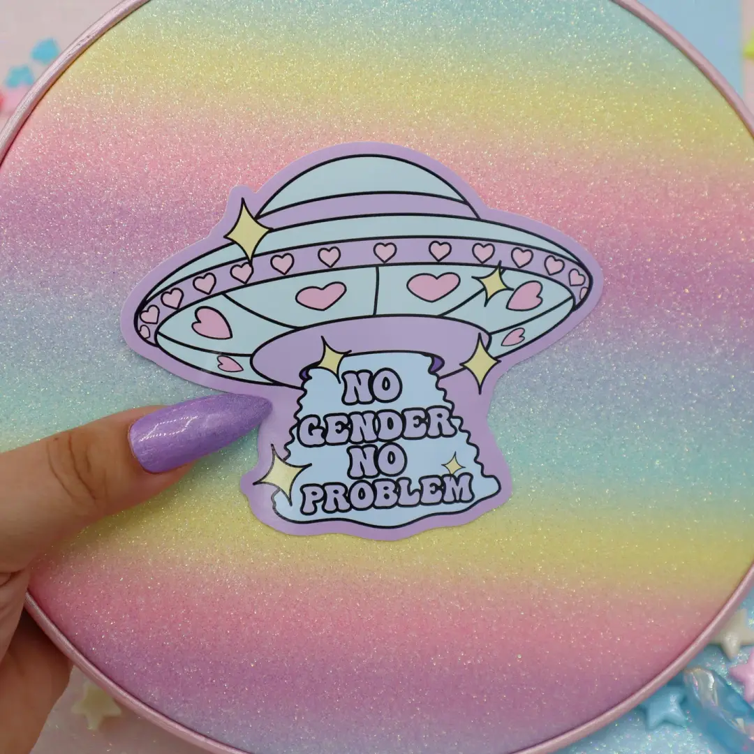 No Gender No Problem Large Vinyl Sticker