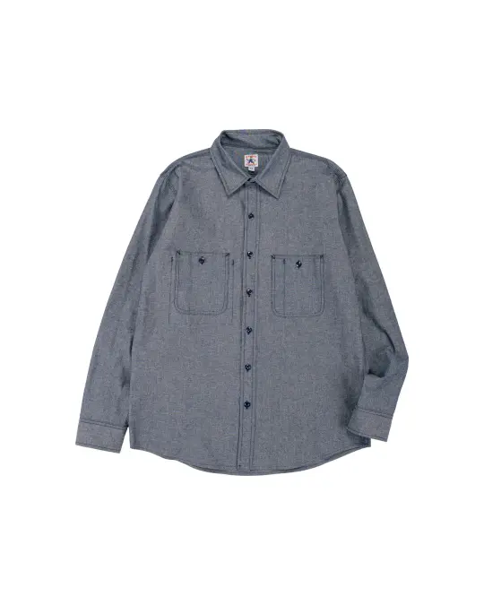 Randy's Garments 3-Pocket Work Shirt Cotton Washed Chambray Indigo