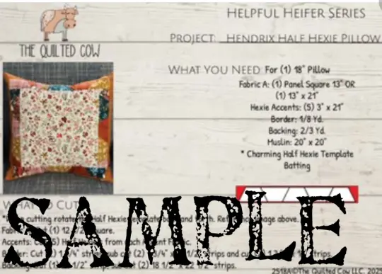 Helpful Heifer Hendrix Half Hexie Pillow