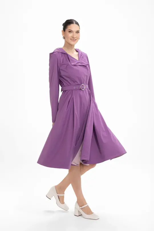 Double Breasted Trench Coat for Spring in Purple | Lavender Dusk