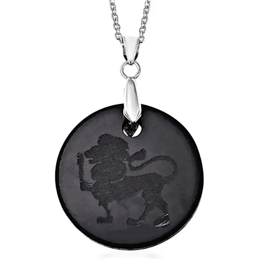 Leo Zodiac Shungite Necklace in 925 Sterling Silver with 18-Inch Chain