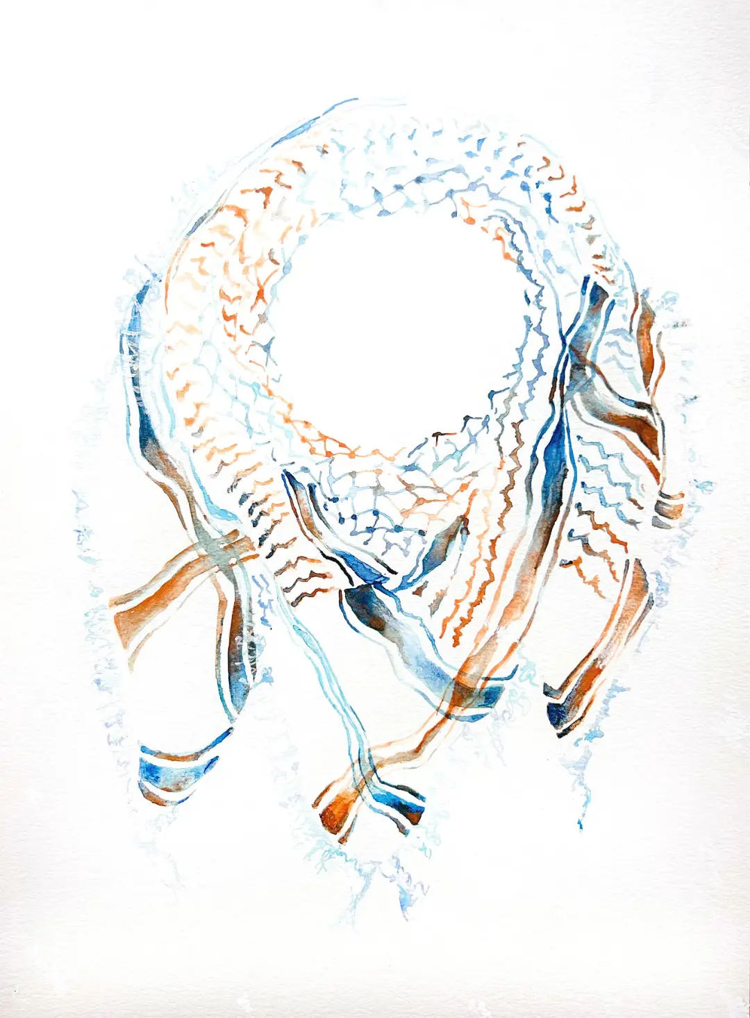 Empty Portrait in Blue and Orange