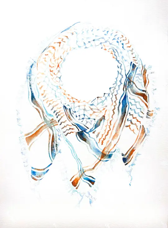 Empty Portrait in Blue and Orange