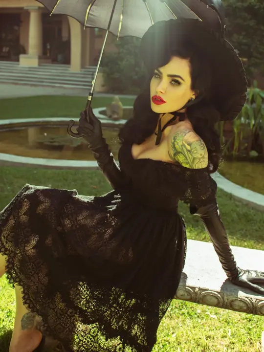 Southern Gothic Bustier Top in Black