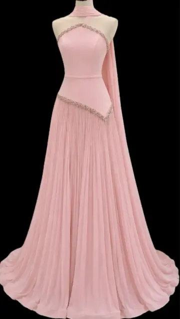 Gentle Pink Prom Dress ,A-Line Strapless Bodycon Maxi Evening Dress RS1197