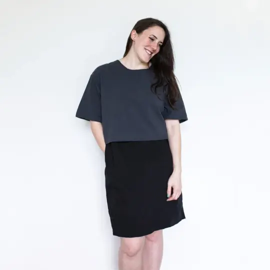 Charcoal and Black Factory Dress by Uzi