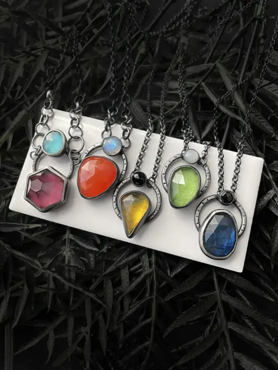 Gemstone Orbit Necklaces