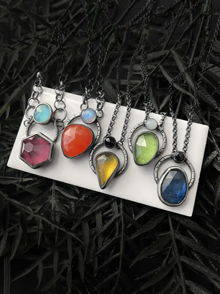 Gemstone Orbit Necklaces